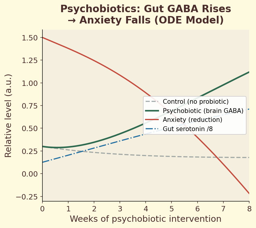Psychobiotic intervention: GABA rises, anxiety falls